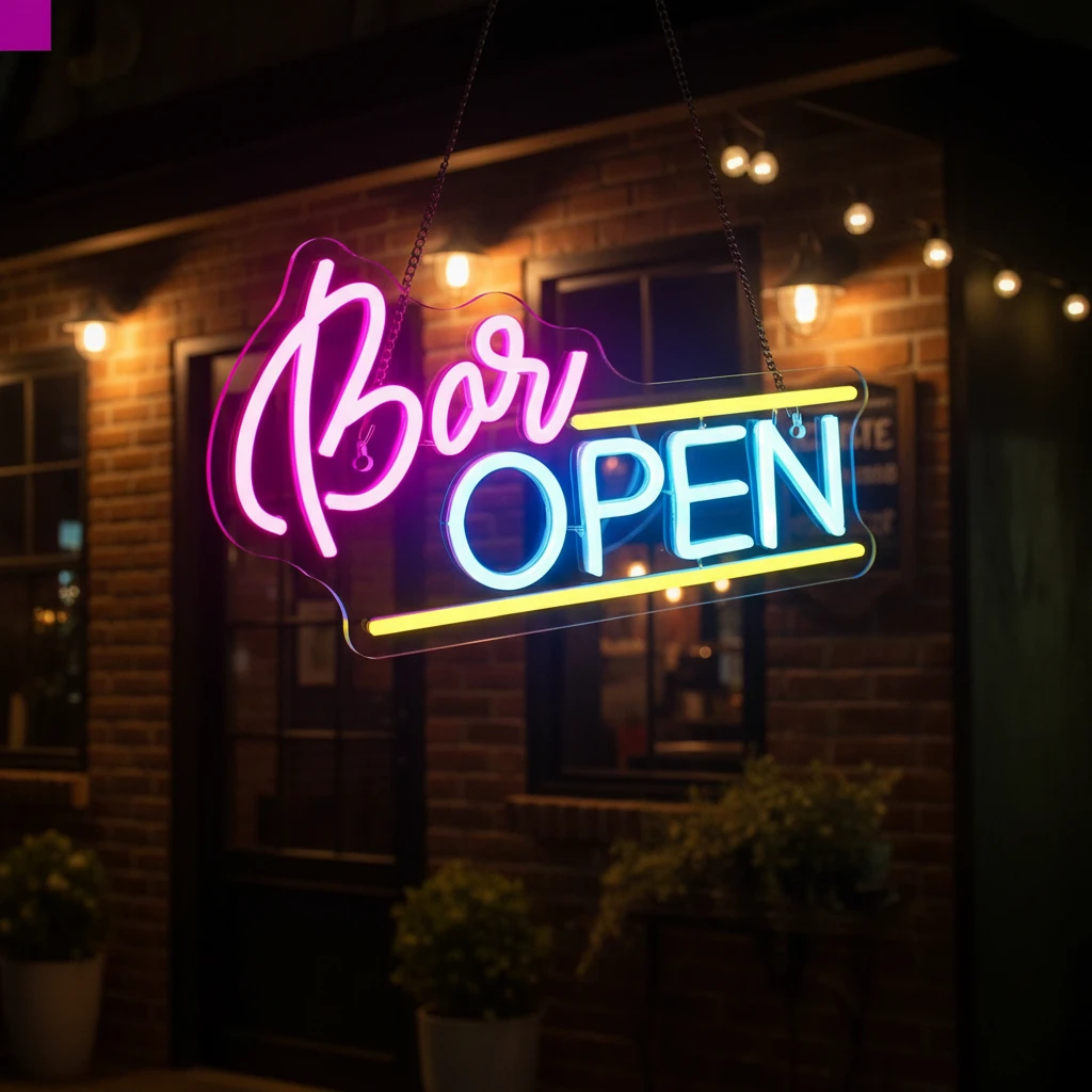 Bar Open Neon Sign for Bar Party Decor by Neonchics