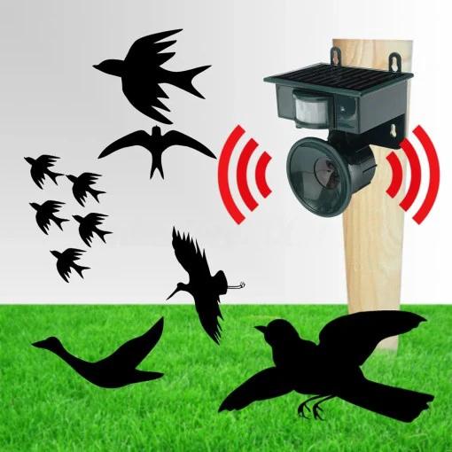 Bird deterrent and scarecrow with motion sensor for outdoor use by BowLift