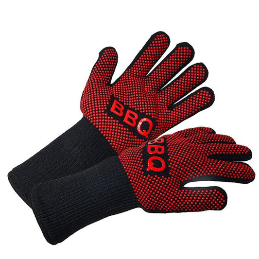 BBQ Gloves Heat Resistant Barbecue Grill Glove Oven Mitts Oven Gloves by Bowlift