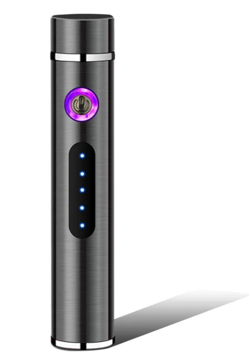 Voltrino Cylinder USB lighter | Double arc technology | Rechargeable & windproof | Noble metal casing for men by BowLift