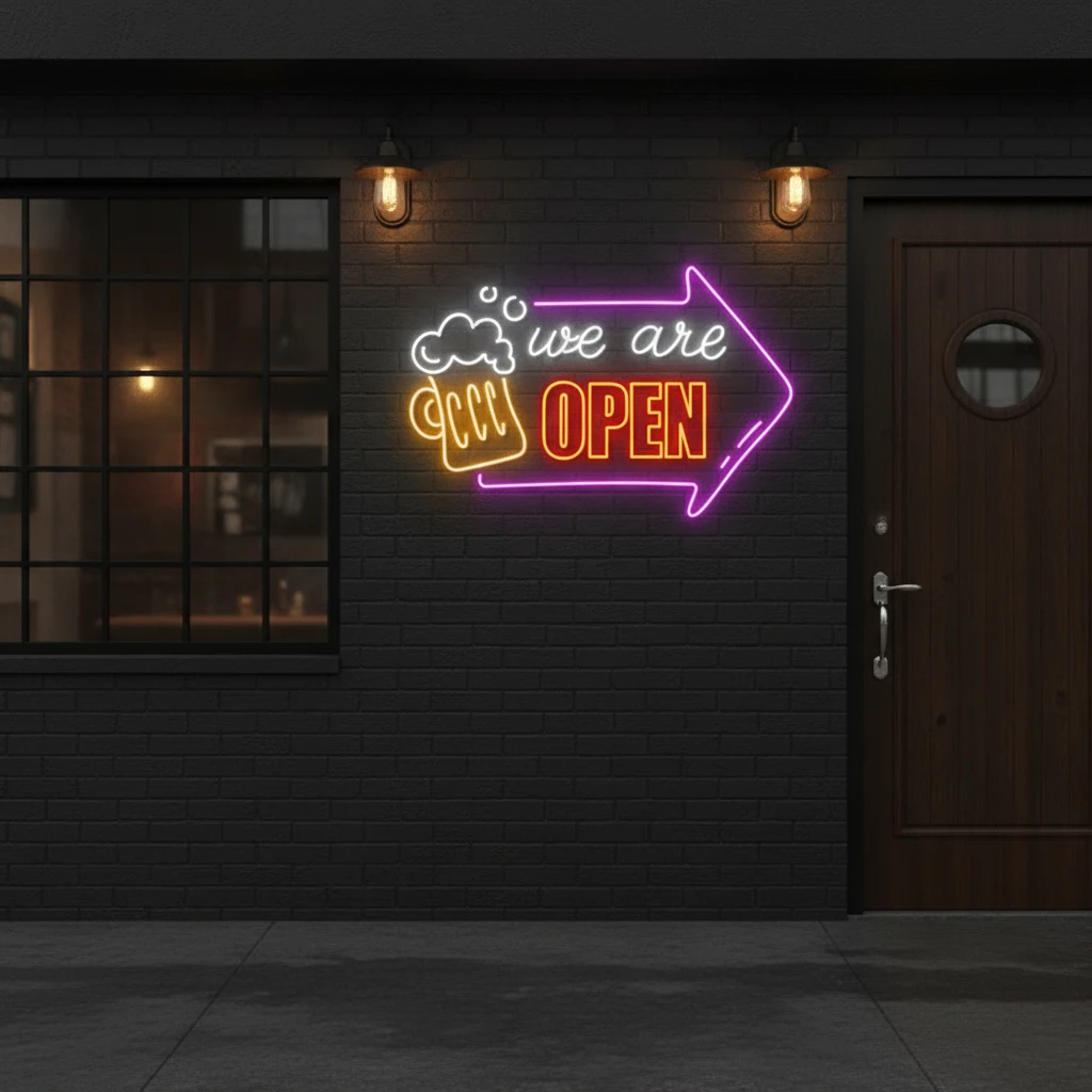 We Are Open Led Sign Beer Open Neon Sign by Neonchics