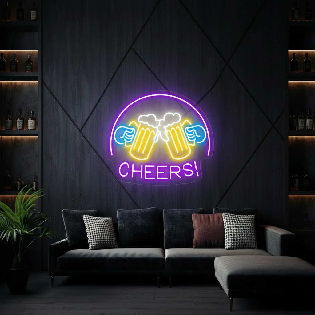 Beer Cheers Neon Signs Lights Bar Art Wall Decor by Neonchics