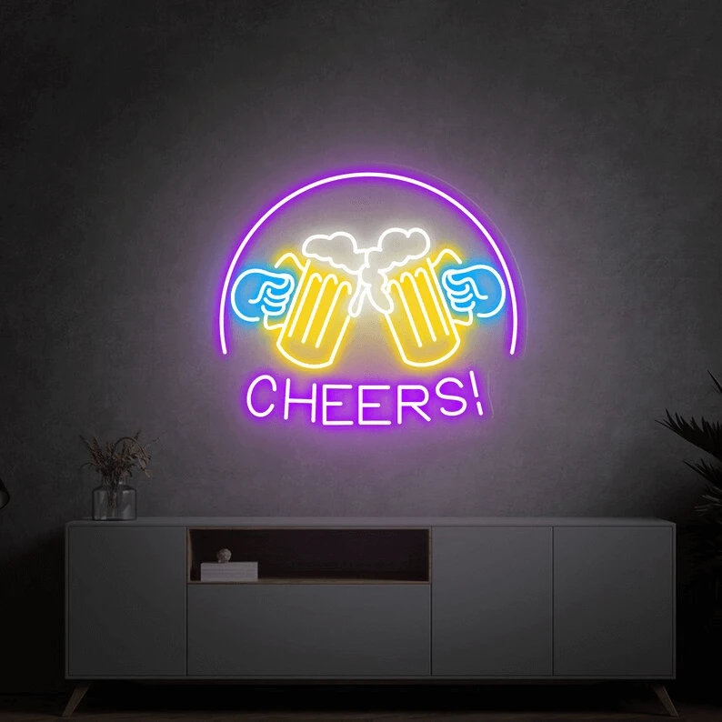 Beer Cheers Neon Signs Lights Bar Art Wall Decor by Neonchics