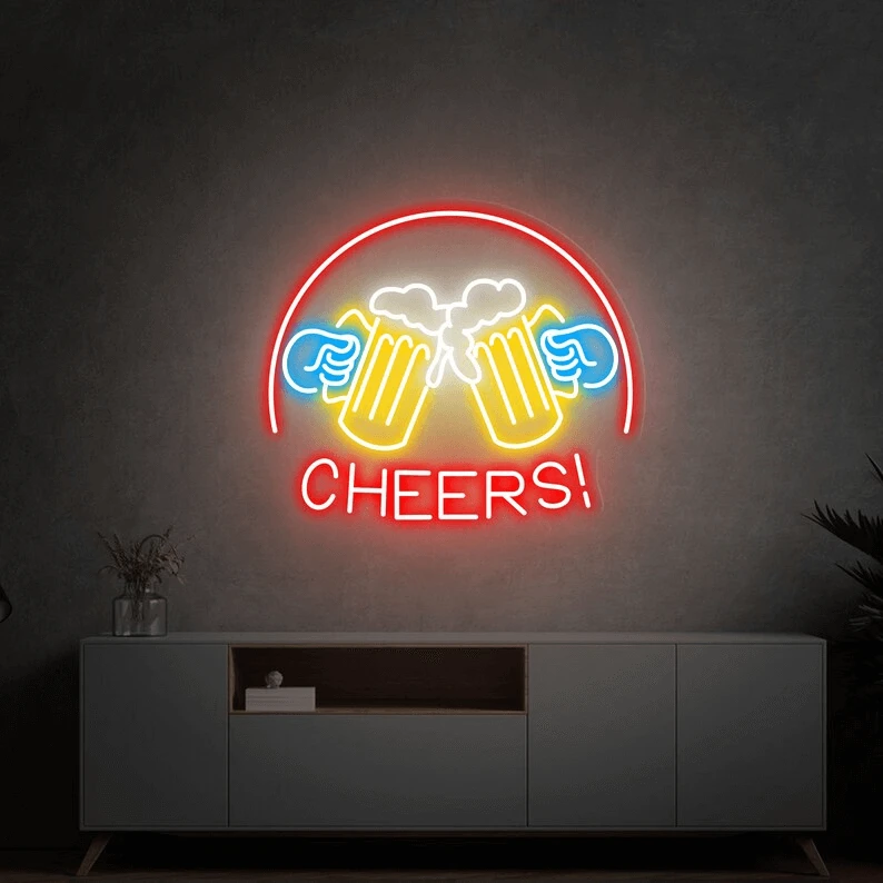 Beer Cheers Neon Signs Lights Bar Art Wall Decor by Neonchics