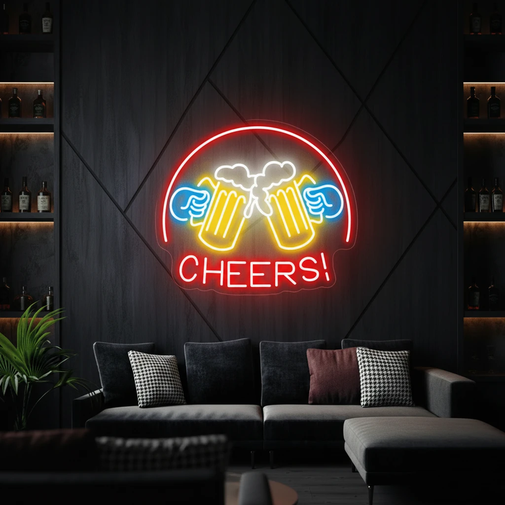 Beer Cheers Neon Signs Lights Bar Art Wall Decor by Neonchics