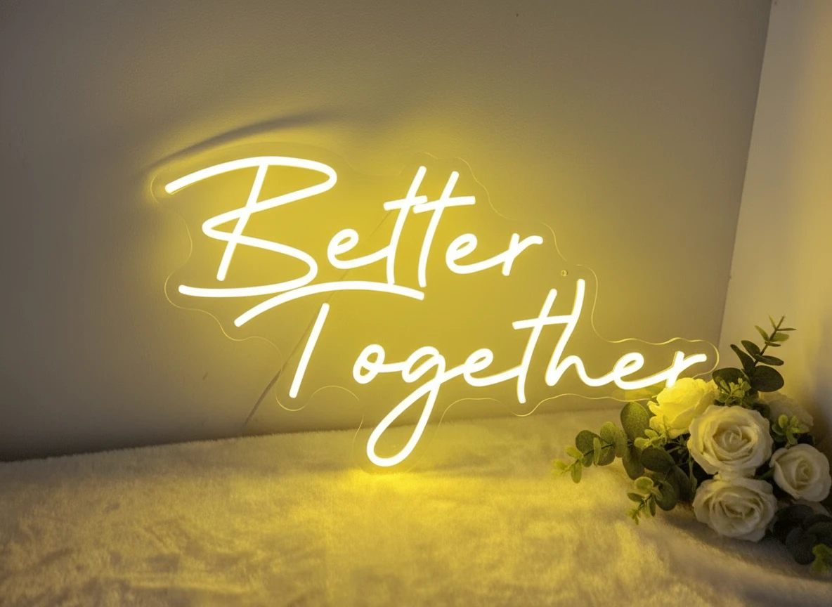 Better Together Neon Sign for Wedding Party Decoration by Neonchics