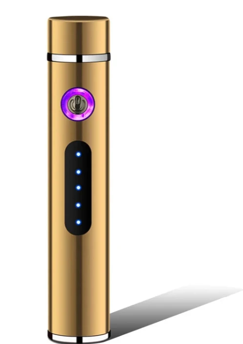 Voltrino Cylinder USB lighter | Double arc technology | Rechargeable & windproof | Noble metal casing for men by BowLift