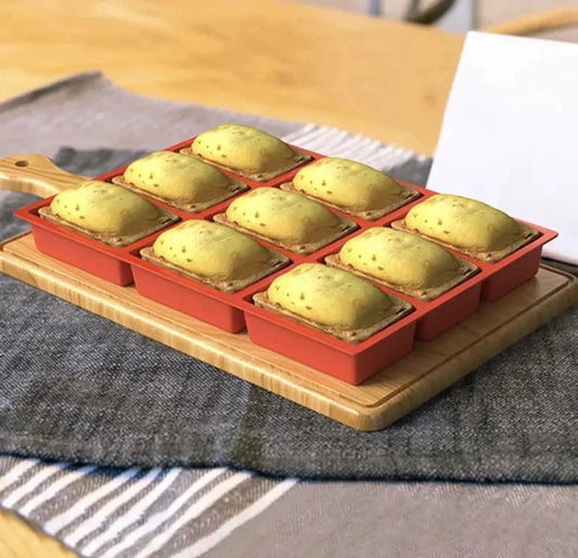 Big 9-Cavity Silicone Mini Loaf Pan Non-Stick Baking Mold by Bowlift