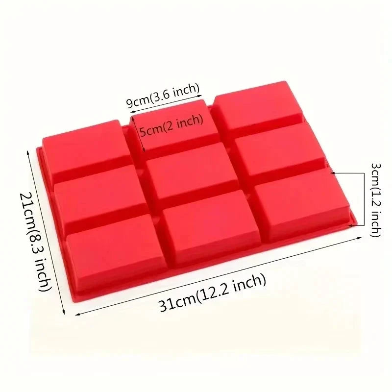 Big 9-Cavity Silicone Mini Loaf Pan Non-Stick Baking Mold by Bowlift
