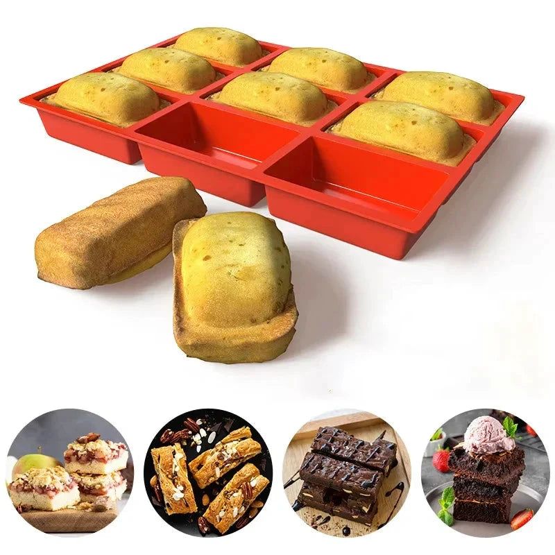 Big 9-Cavity Silicone Mini Loaf Pan Non-Stick Baking Mold by Bowlift