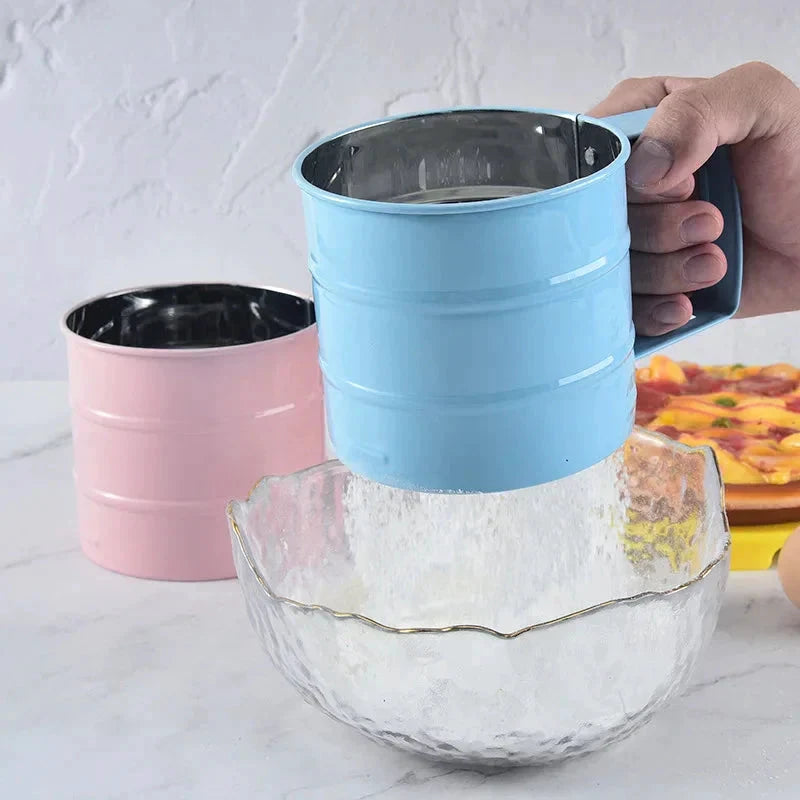 Big Size Stainless Steel Hand-held Semi-automatic Flour Sifter Cup by Bowlift
