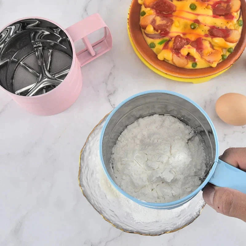 Big Size Stainless Steel Hand-held Semi-automatic Flour Sifter Cup by Bowlift