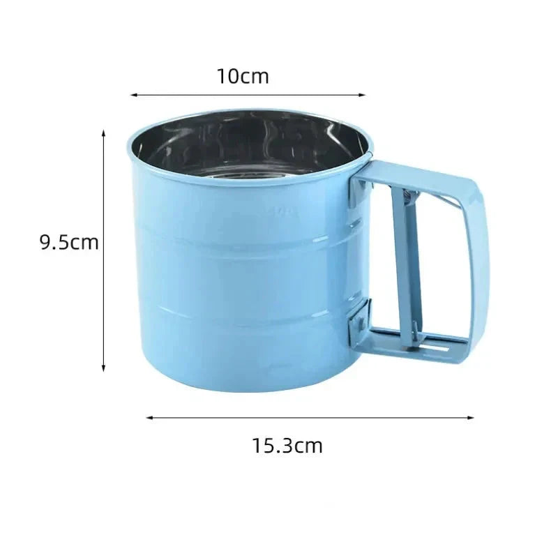 Big Size Stainless Steel Hand-held Semi-automatic Flour Sifter Cup by Bowlift