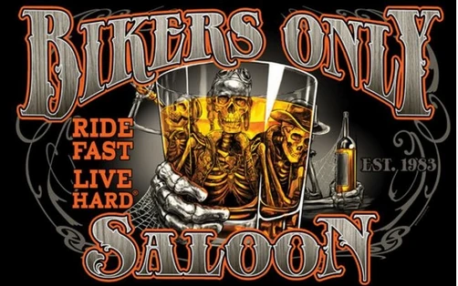 Bikers Only Saloon Flag-3x5 FT Banner-100% polyester by flagsshop
