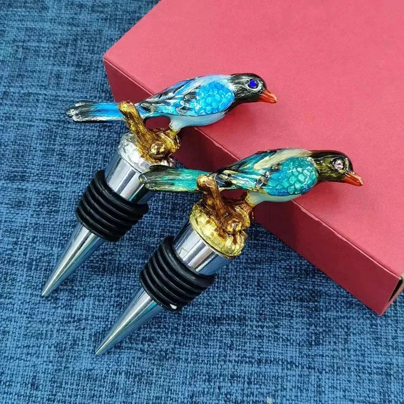 Bird Metal Wine Bottle Stopper Handmade Stopper Home Bar Accessories by Bowlift