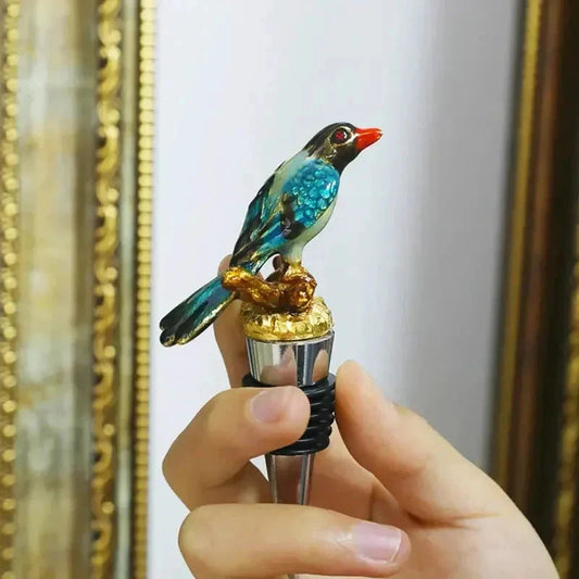Bird Metal Wine Bottle Stopper Handmade Stopper Home Bar Accessories by Bowlift