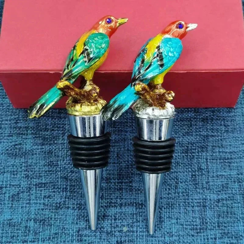 Bird Metal Wine Bottle Stopper Handmade Stopper Home Bar Accessories by Bowlift