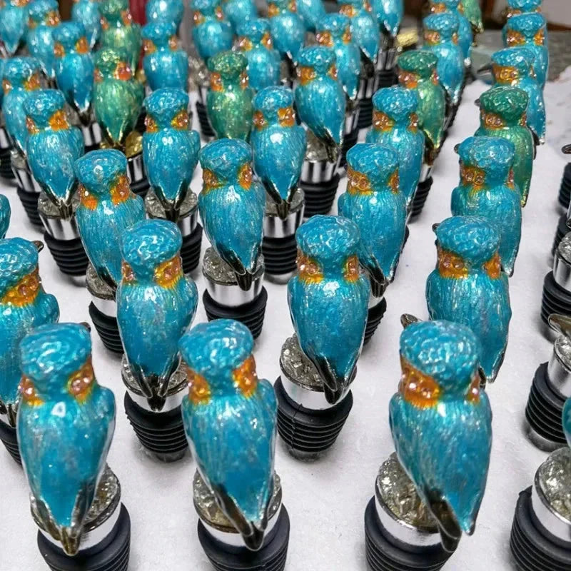 Bird Metal Wine Bottle Stopper Handmade Stopper Home Bar Accessories by Bowlift