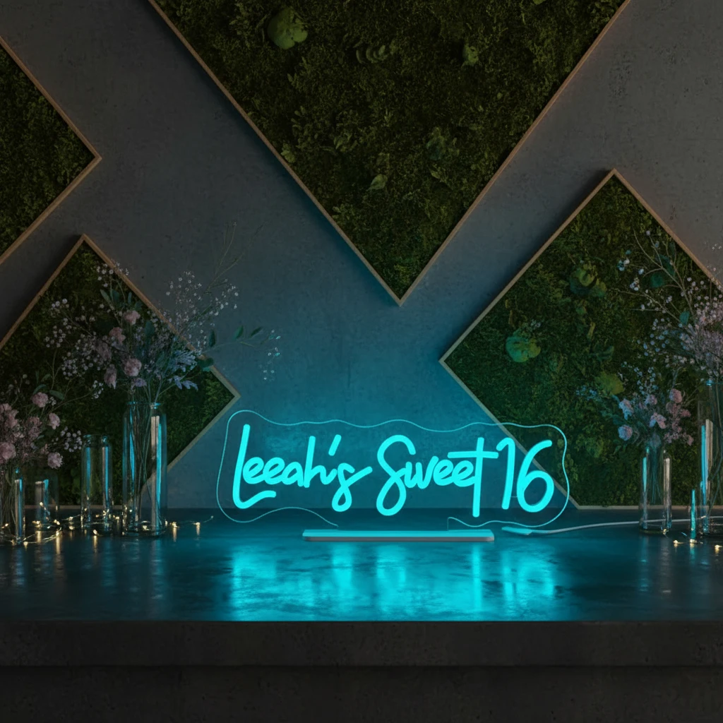 Custom Name Sweet 16 Neon Sign Birthday Party Neon Sign by Neonchics