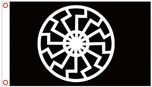 Black Sun Flag--3x5 FT Russian wheel Slavic Kolovrat Runes Banneret Union Banners-идфсл ыгт by flagsshop