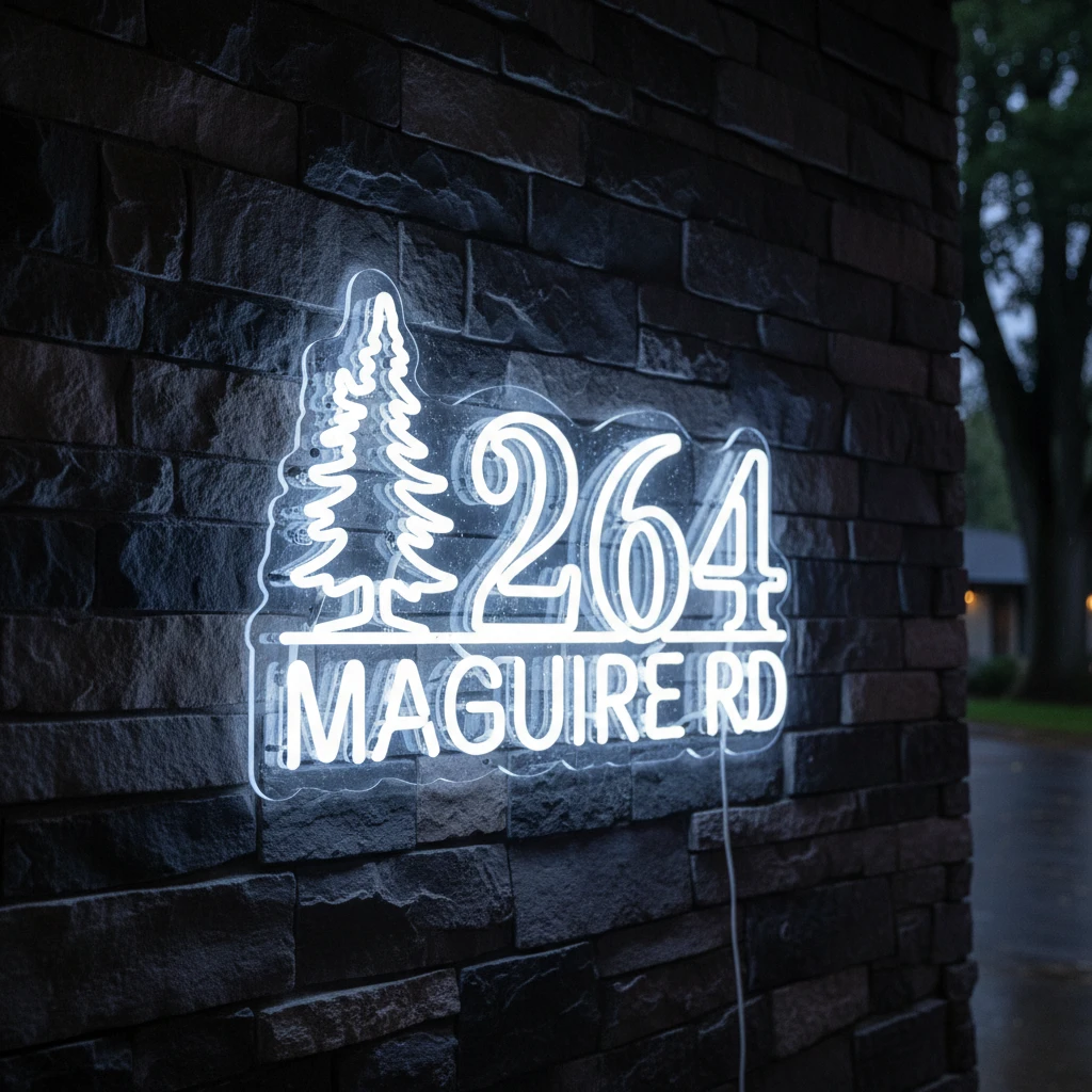Custom Metal House Number Sign Address Plaque by Neonchics