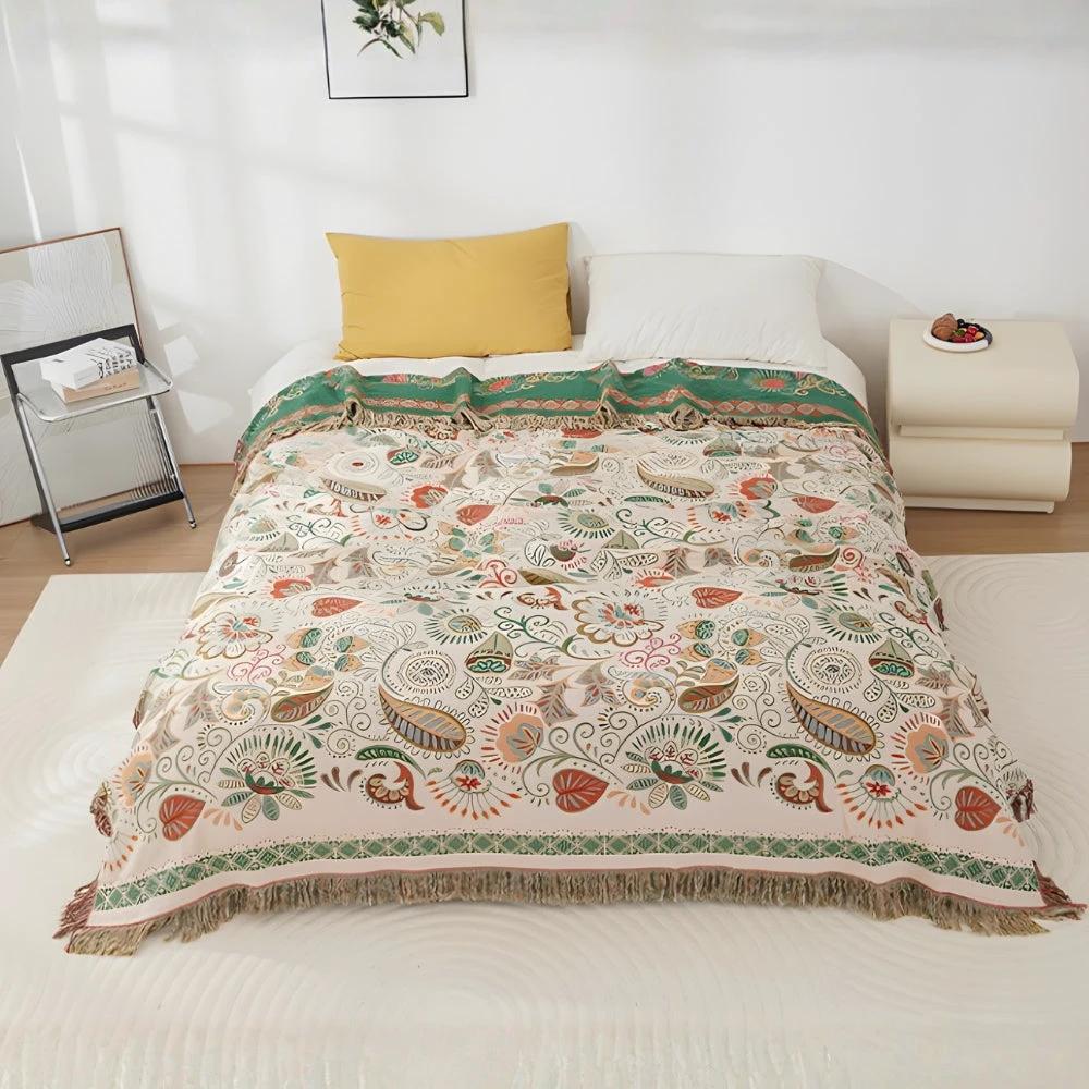 Autumn Leaf Boho Reversible Blanket by Casa & Beyond