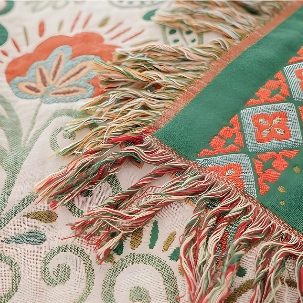 Autumn Leaf Boho Reversible Blanket by Casa & Beyond
