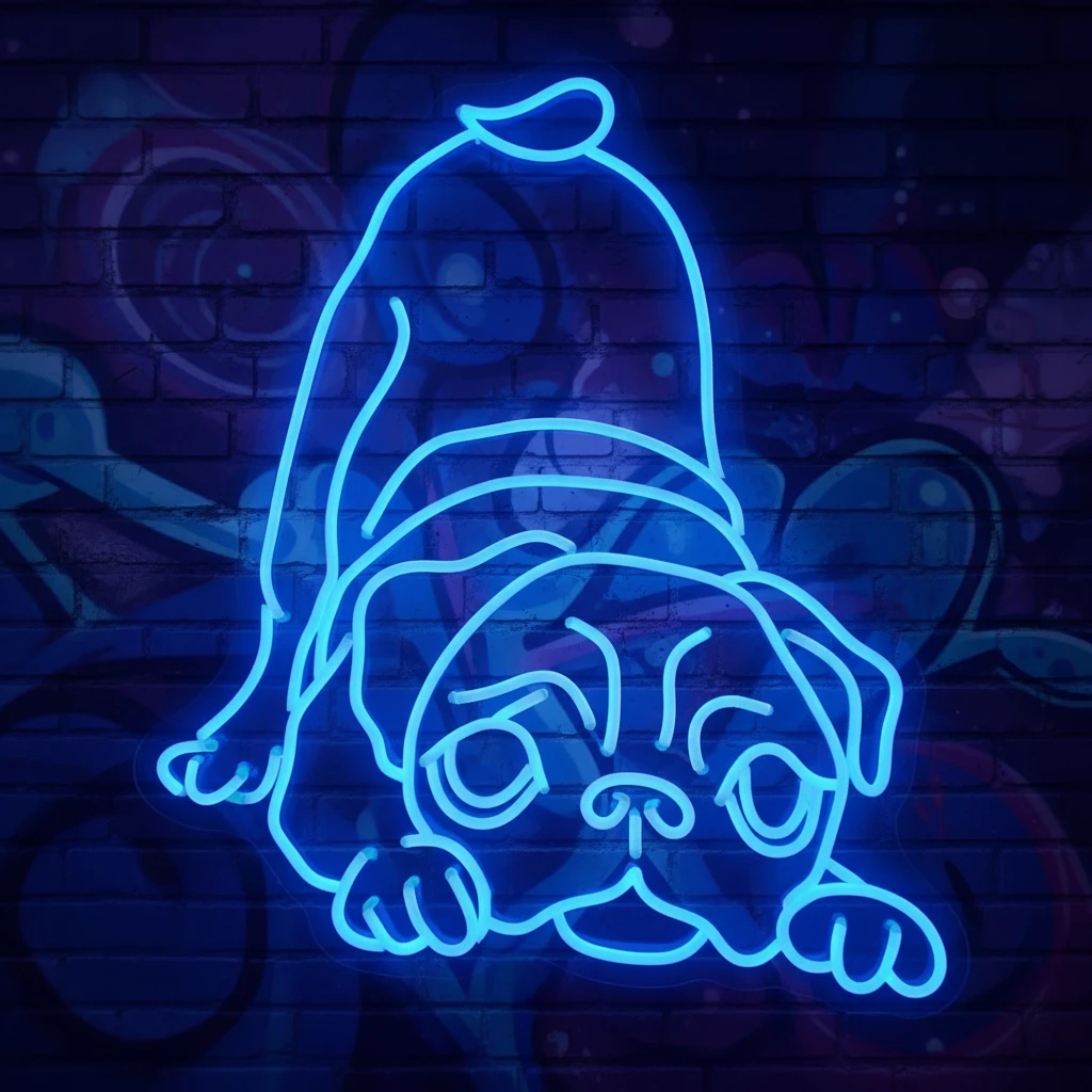 Pug Dog Led Neon Sign by Neonchics