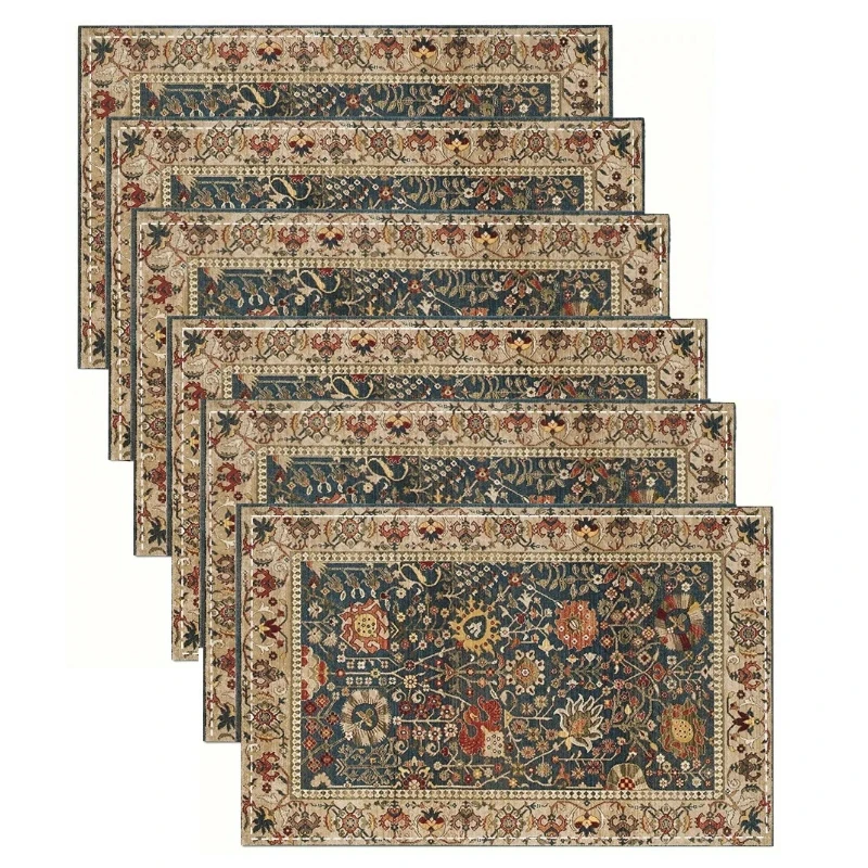 Bohemian Ethnic Woven Placemats Heat-Resistant Kitchen Table Mat by Bowlift