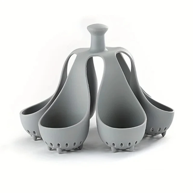 Boiled Egg Holder Silicone Egg Steamer Tray with Anti-Scald Handle by Bowlift