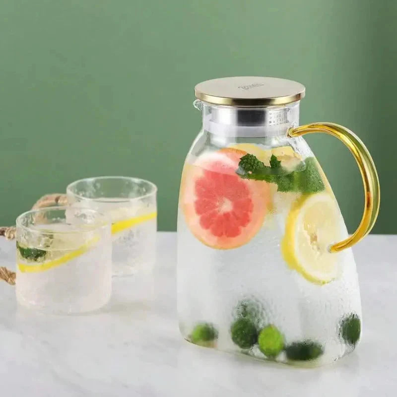 Borosilicate Glass Pitcher With Handle And Lid Ice Tea Glass Pitcher by Bowlift