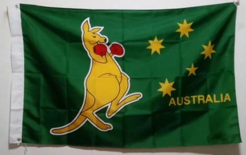 Kangaroo Boxing Australia Flag-Boxing Kangaroo Flag-3x5 Banner-100% polyester by flagsshop