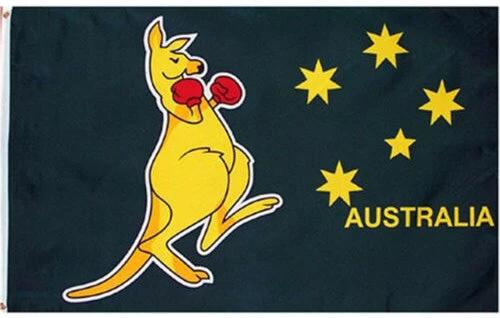 Kangaroo Boxing Australia Flag-Boxing Kangaroo Flag-3x5 Banner-100% polyester by flagsshop