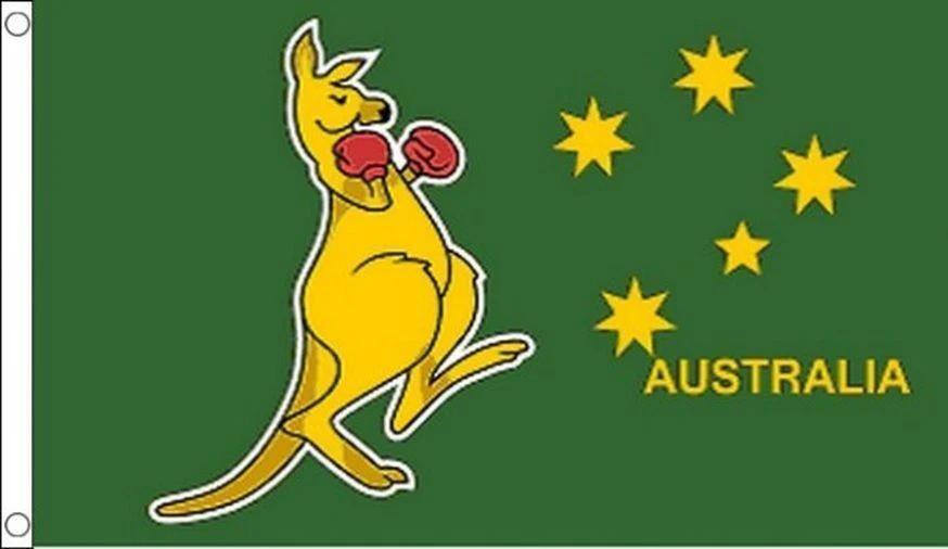 Kangaroo Boxing Australia Flag-Boxing Kangaroo Flag-3x5 Banner-100% polyester by flagsshop