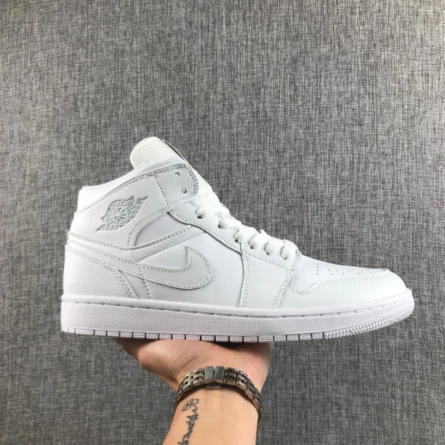 Air Jordan 1 Mid Triple White by Air Jordan