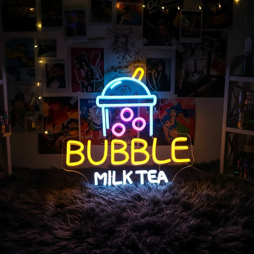 Bubble Milk Tea Neon Signs by Neonchics