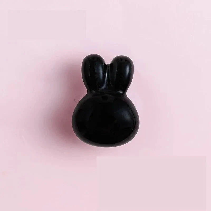 Bunny Cabinet Knobs Cute Ceramic Drawer Pulls Handles for Kids Room by Bowlift
