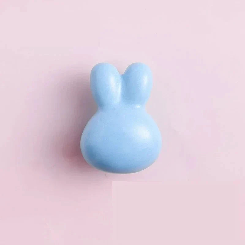Bunny Cabinet Knobs Cute Ceramic Drawer Pulls Handles for Kids Room by Bowlift
