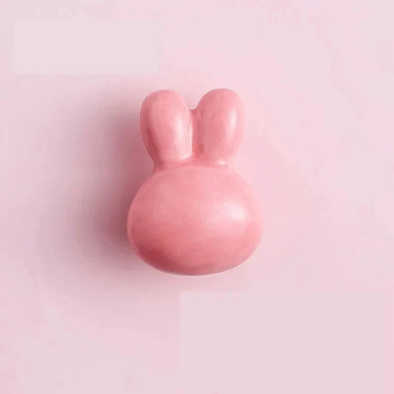Bunny Cabinet Knobs Cute Ceramic Drawer Pulls Handles for Kids Room by Bowlift
