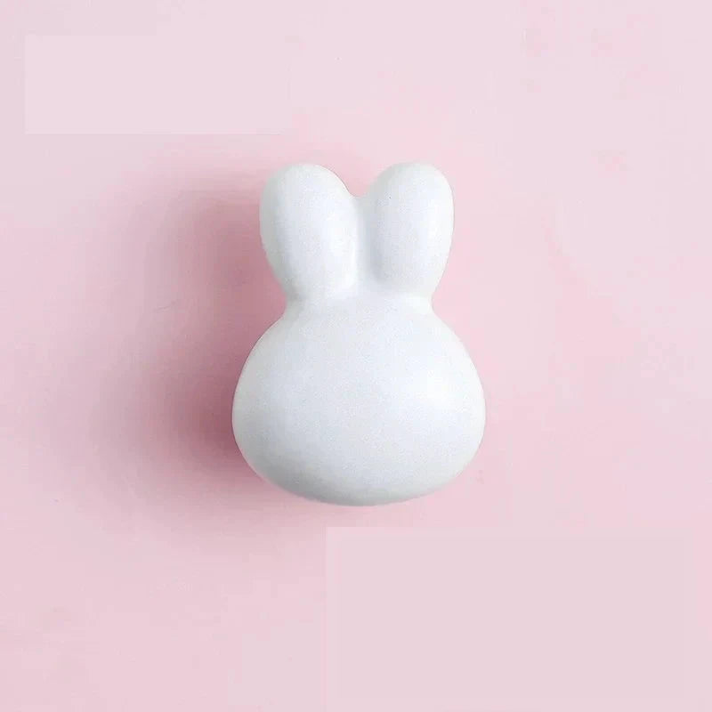 Bunny Cabinet Knobs Cute Ceramic Drawer Pulls Handles for Kids Room by Bowlift