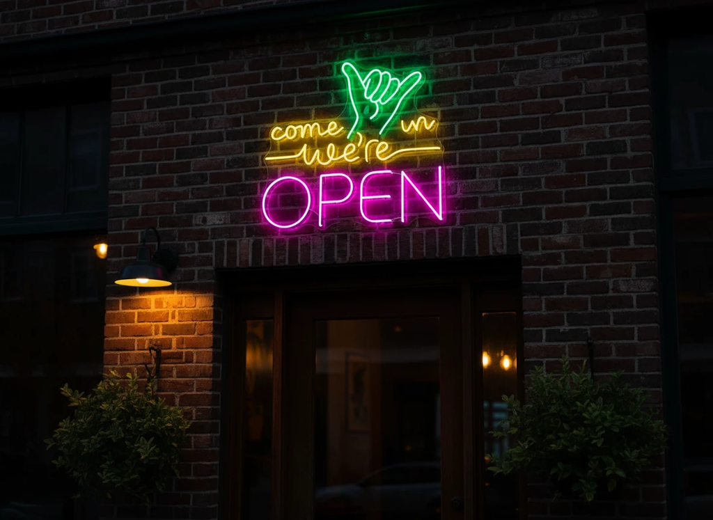 Come in We're Open Sign Bar Led Light Sign by Neonchics