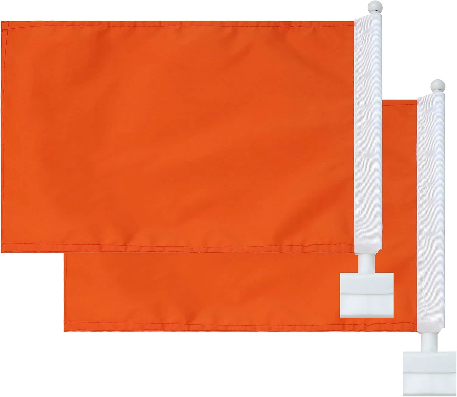 Orange Color Flag Pure Solid Colour Orange Flag and Car Flag Pole Car Window Flag of Orange Color 11X18 Inch(28x46cm) 100% Polyester, Strong White Flagpole by flagsshop
