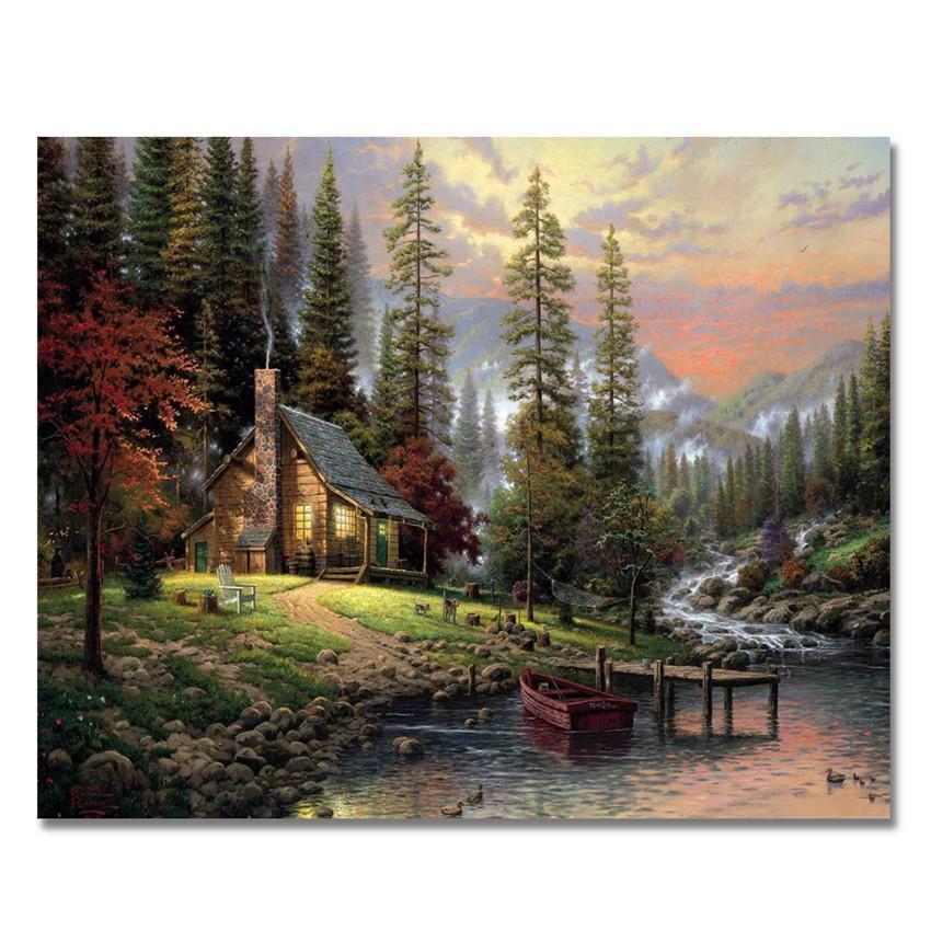 The Cabin By the Lake - Van-Go Paint-By-Number Kit by Bowlift