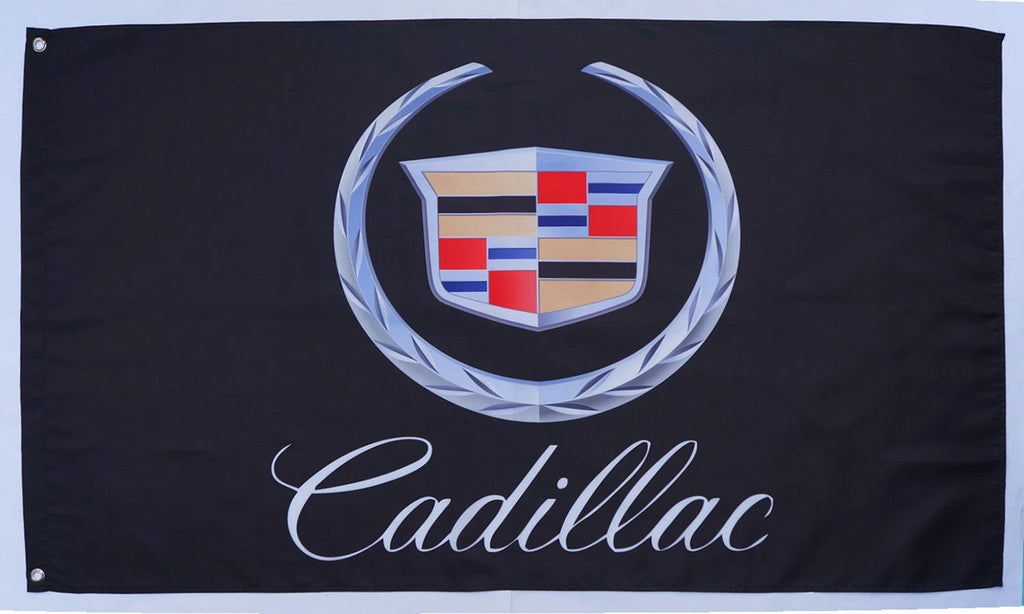 Cadillac flag-3x5 FT-100% polyester Banner-Black-cadillac v flag -cadillac racing flag by flagsshop