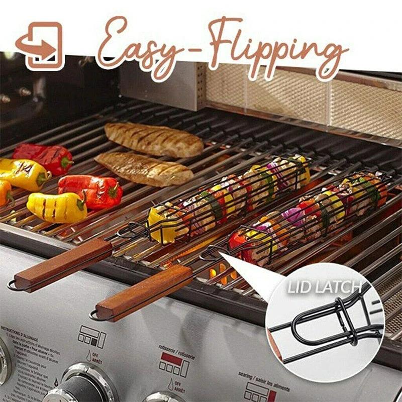Camping Barbecue BBQ Grilling Basket Outdoor Portable Nonstick Grill by Bowlift