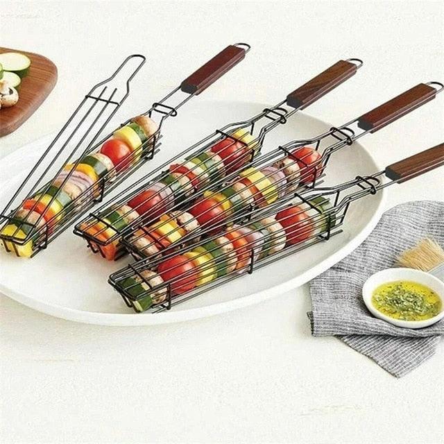 Camping Barbecue BBQ Grilling Basket Outdoor Portable Nonstick Grill by Bowlift