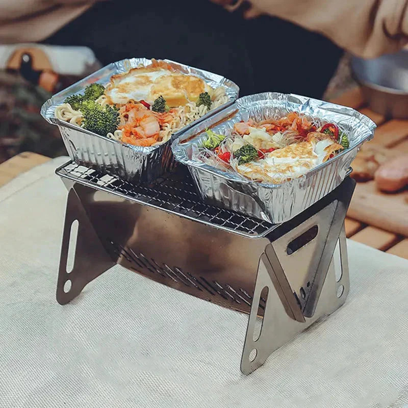 Camping Barbecue Grill Portable Folding Stainless Picnic BBQ Rack by Bowlift