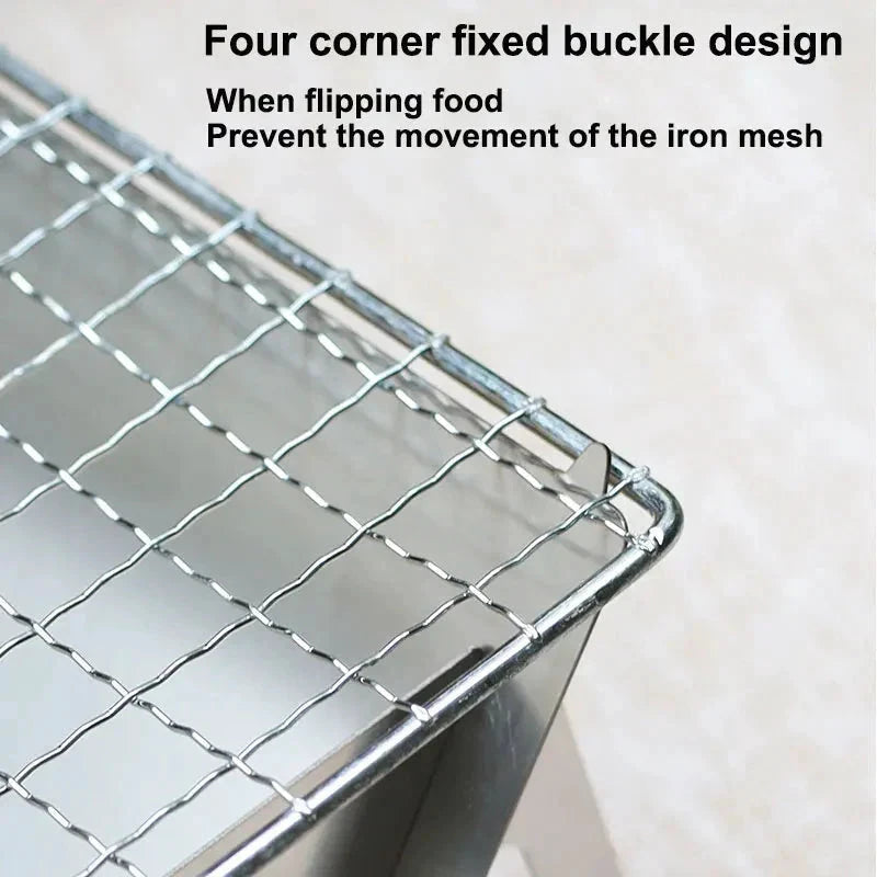 Camping Barbecue Grill Portable Folding Stainless Picnic BBQ Rack by Bowlift