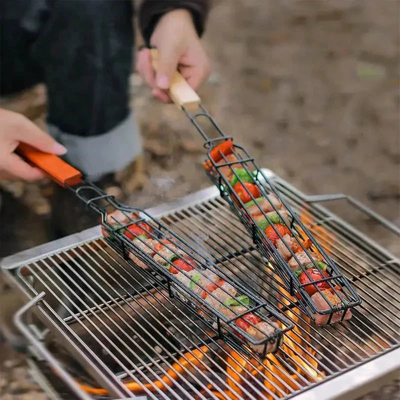 Camping Grill Basket Portable Barbecue Grilling Basket BBQ Basket by Bowlift