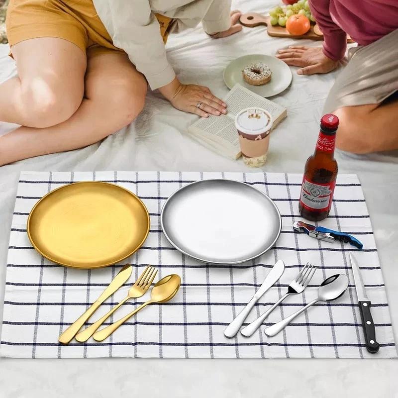 Camping Tableware Set Stainless Steel Picnic Cutlery Set by Bowlift